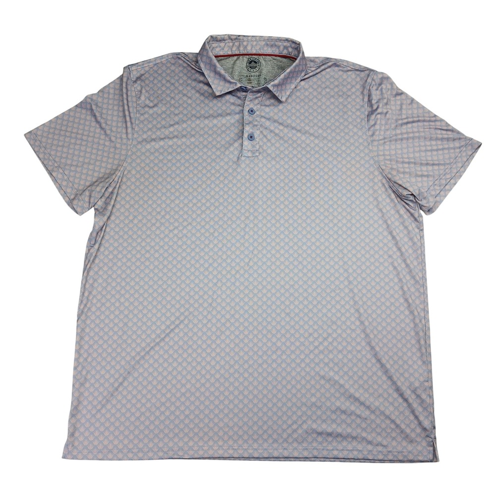 Flag‎ & Anthem MadeFlex Mens XL Polo Shirt Blue Pink Agave Print M-COREKT2019